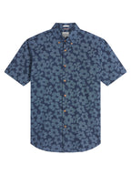 Ben Sherman Short Sleeve Shirt: Stipple Floral - Dark Navy