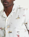 Ben Sherman Short Sleeve Shirt: Brighton To Amalfi Print - Snow White