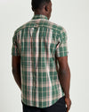 Ben Sherman Short Sleeve Shirt: Slub Check - Deep Jungle