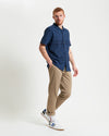 Ben Sherman Short Sleeve Shirt: Seersucker Gingham - Dark Navy