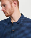 Ben Sherman Short Sleeve Shirt: Seersucker Gingham - Dark Navy