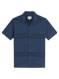 Ben Sherman Short Sleeve Shirt: Seersucker Gingham - Dark Navy