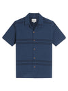 Ben Sherman Short Sleeve Shirt: Seersucker Gingham - Dark Navy