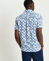 Ben Sherman Short Sleeve Shirt: Chequerboard Print - Snow White