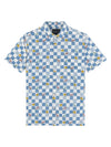 Ben Sherman Short Sleeve Shirt: Chequerboard Print - Snow White