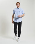 Ben Sherman Short Sleeve Shirt: Oxford - Sky