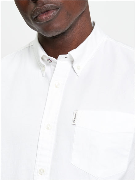 Ben Sherman Short Sleeve Shirt: Oxford - White