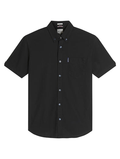 Ben Sherman Short Sleeve Shirt: Oxford - Black