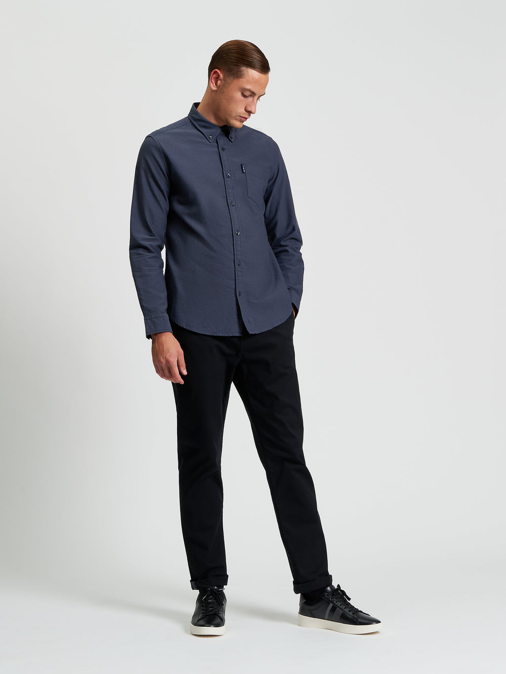 Ben Sherman Oxford Long Sleeve Shirt - Slate