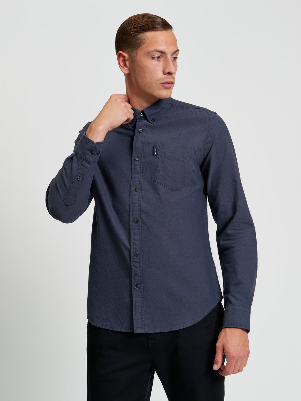 Ben Sherman Oxford Long Sleeve Shirt - Slate