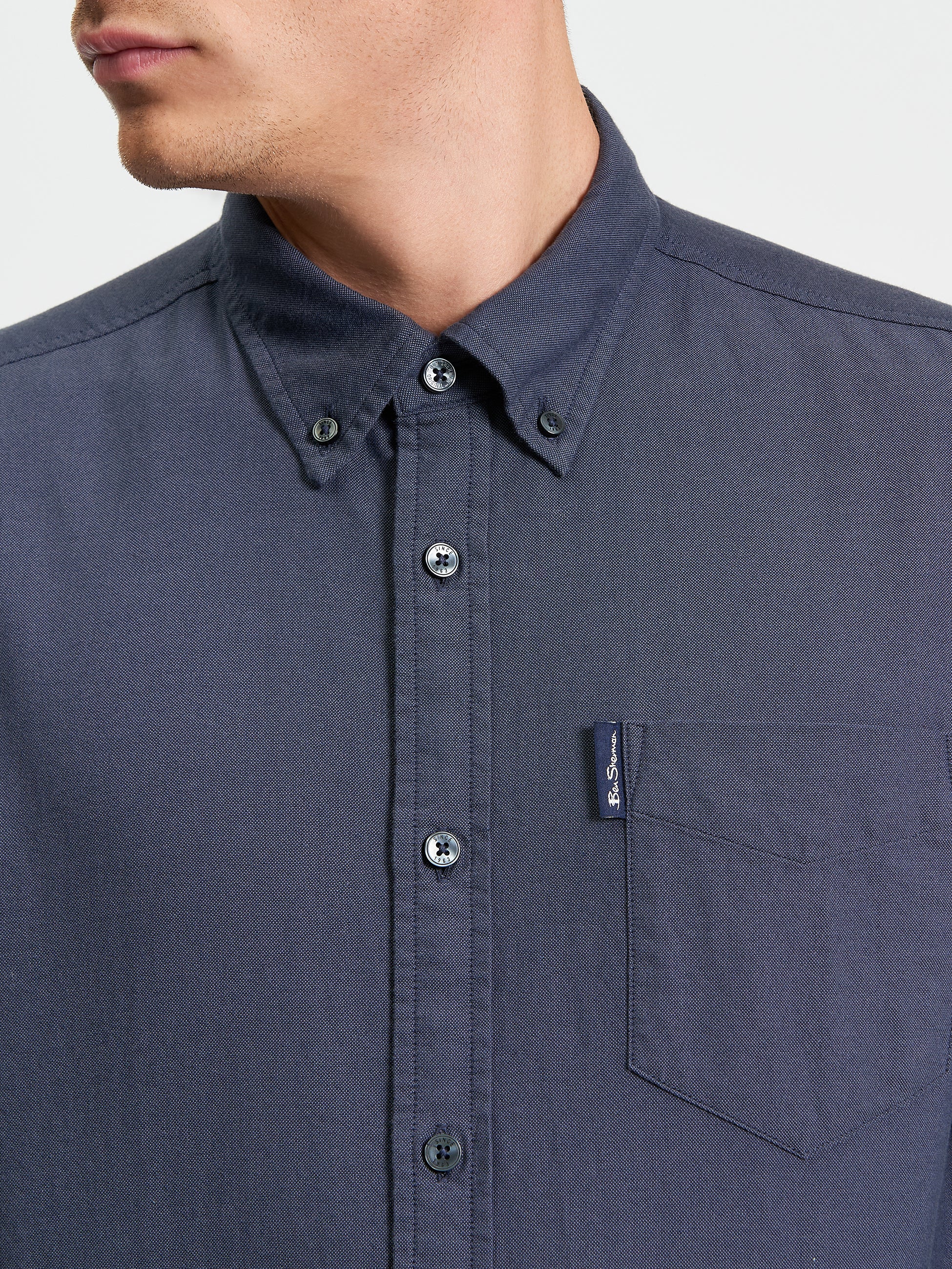 Ben Sherman Oxford Long Sleeve Shirt - Slate
