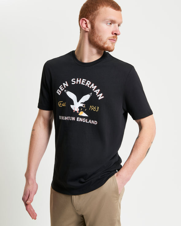 Ben Sherman Brighton Seagull Tee - Black