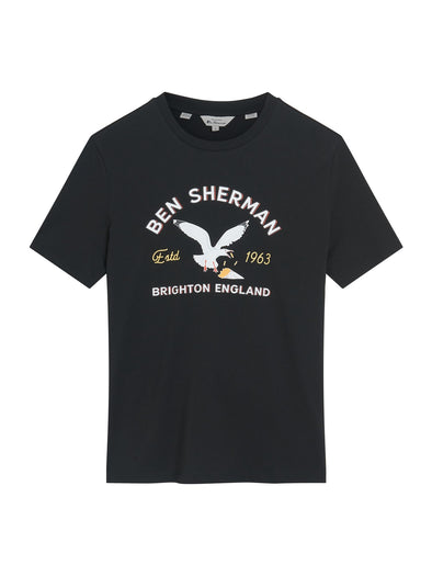 Ben Sherman Brighton Seagull Tee - Black