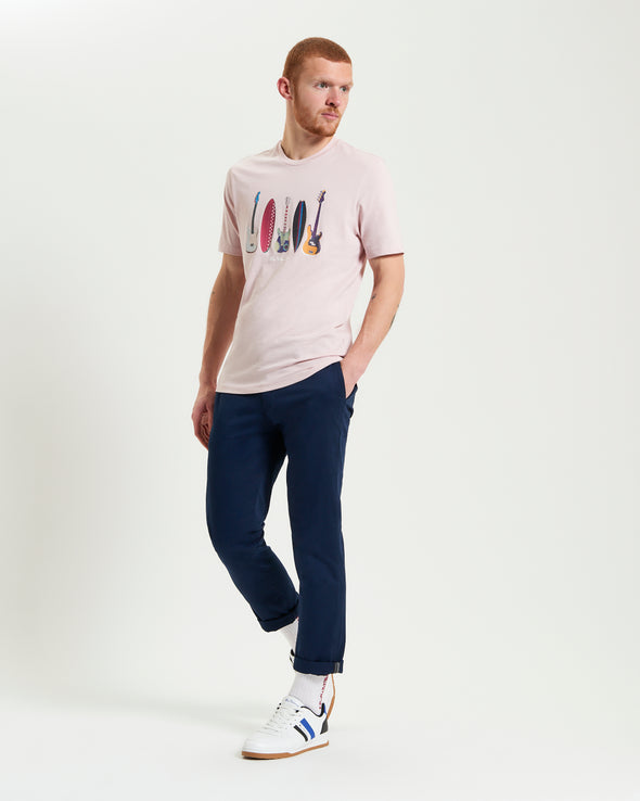 Ben Sherman Surf N Guitars Tee - Blush Pink