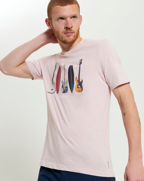 Ben Sherman Surf N Guitars Tee - Blush Pink