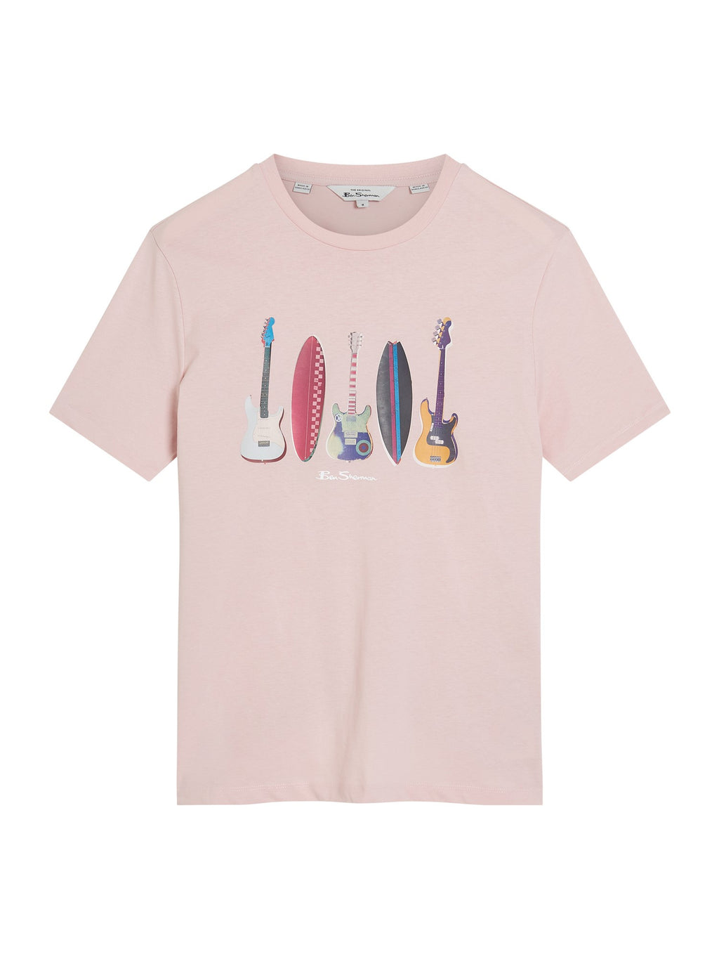 Ben Sherman Surf N Guitars Tee - Blush Pink