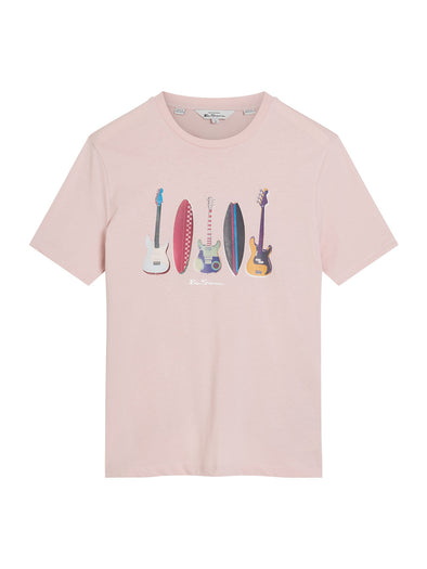 Ben Sherman Surf N Guitars Tee - Blush Pink