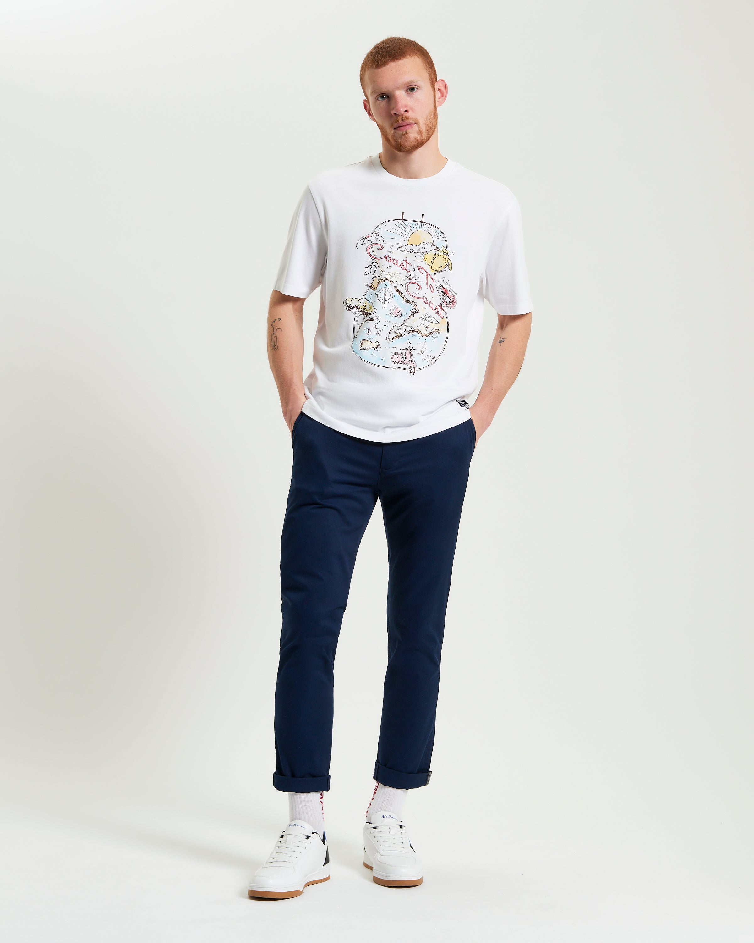 Ben Sherman Amalfi Coast Tee - White