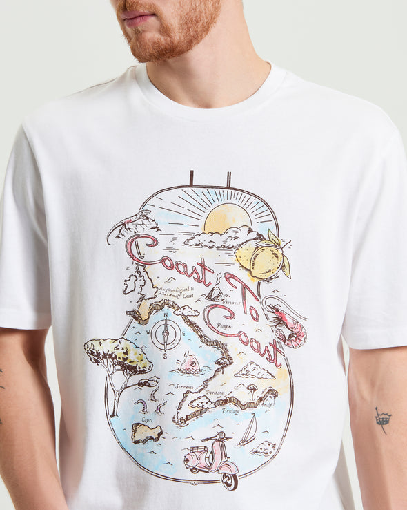 Ben Sherman Amalfi Coast Tee - White