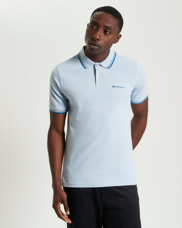 Ben Sherman Signature Pique Polo - Ice Blue