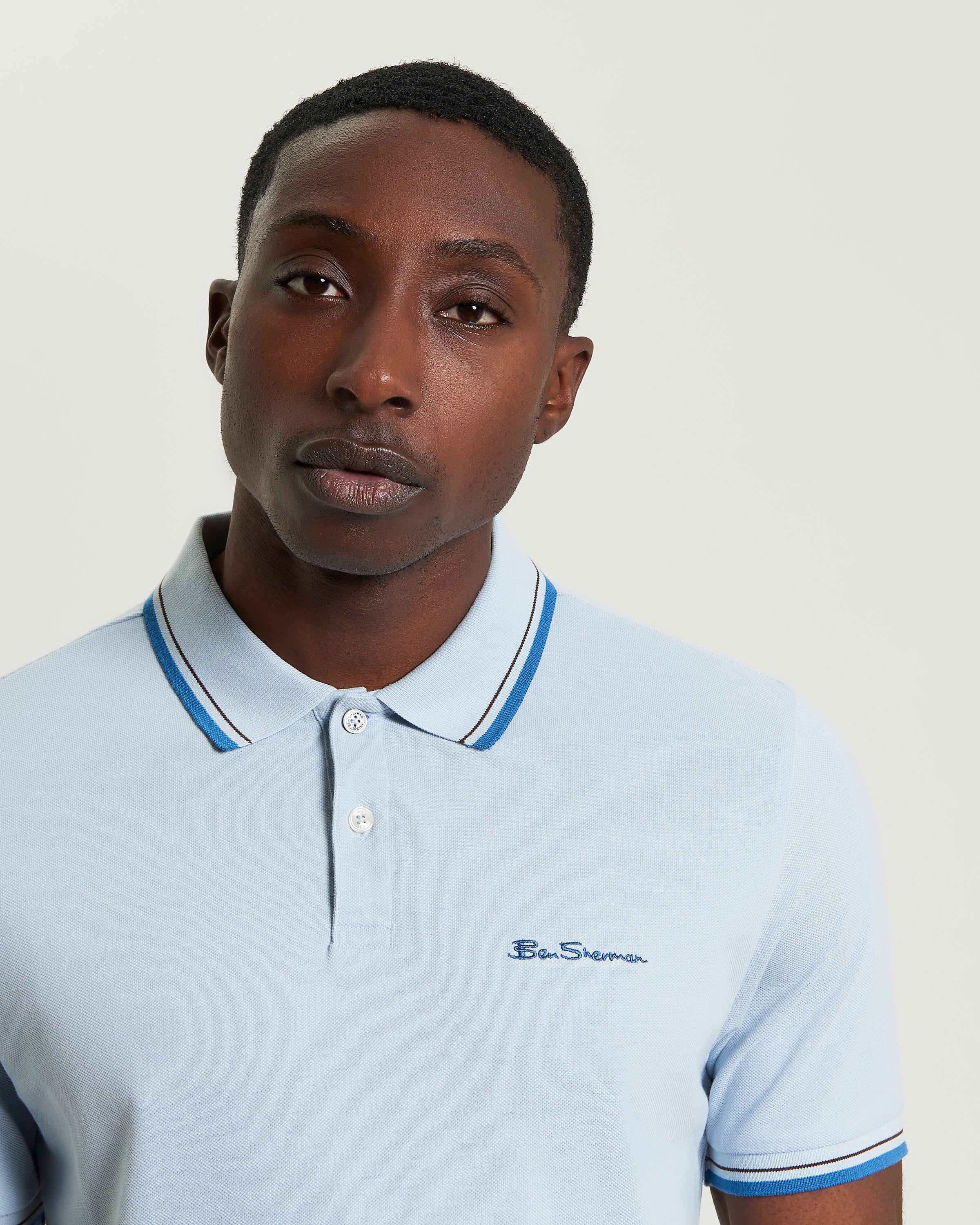 Ben Sherman Signature Pique Polo - Ice Blue