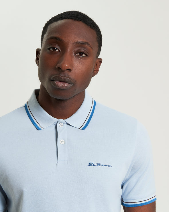 Ben Sherman Signature Pique Polo - Ice Blue