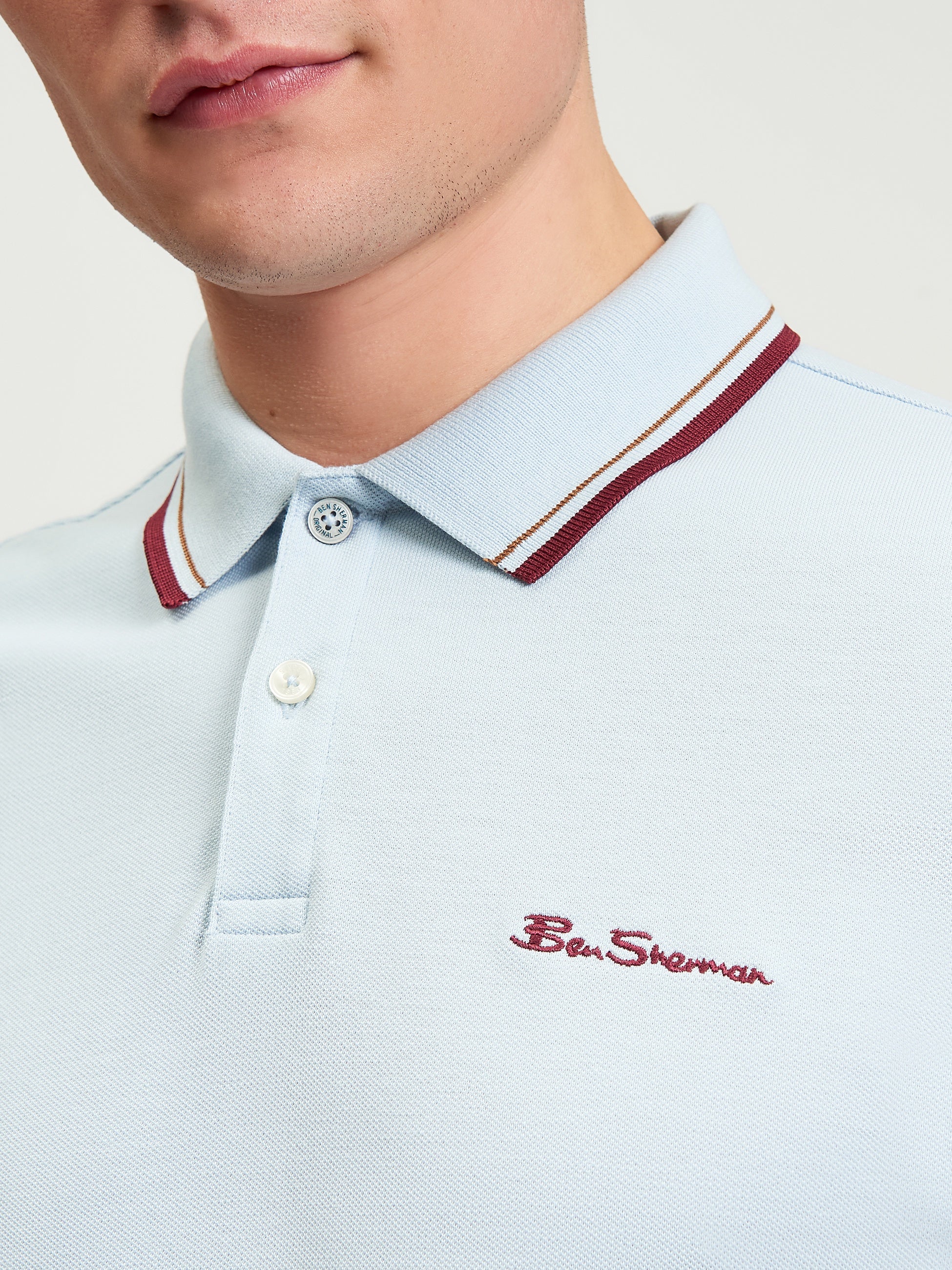 Ben Sherman Signature Pique Polo - Powder Blue