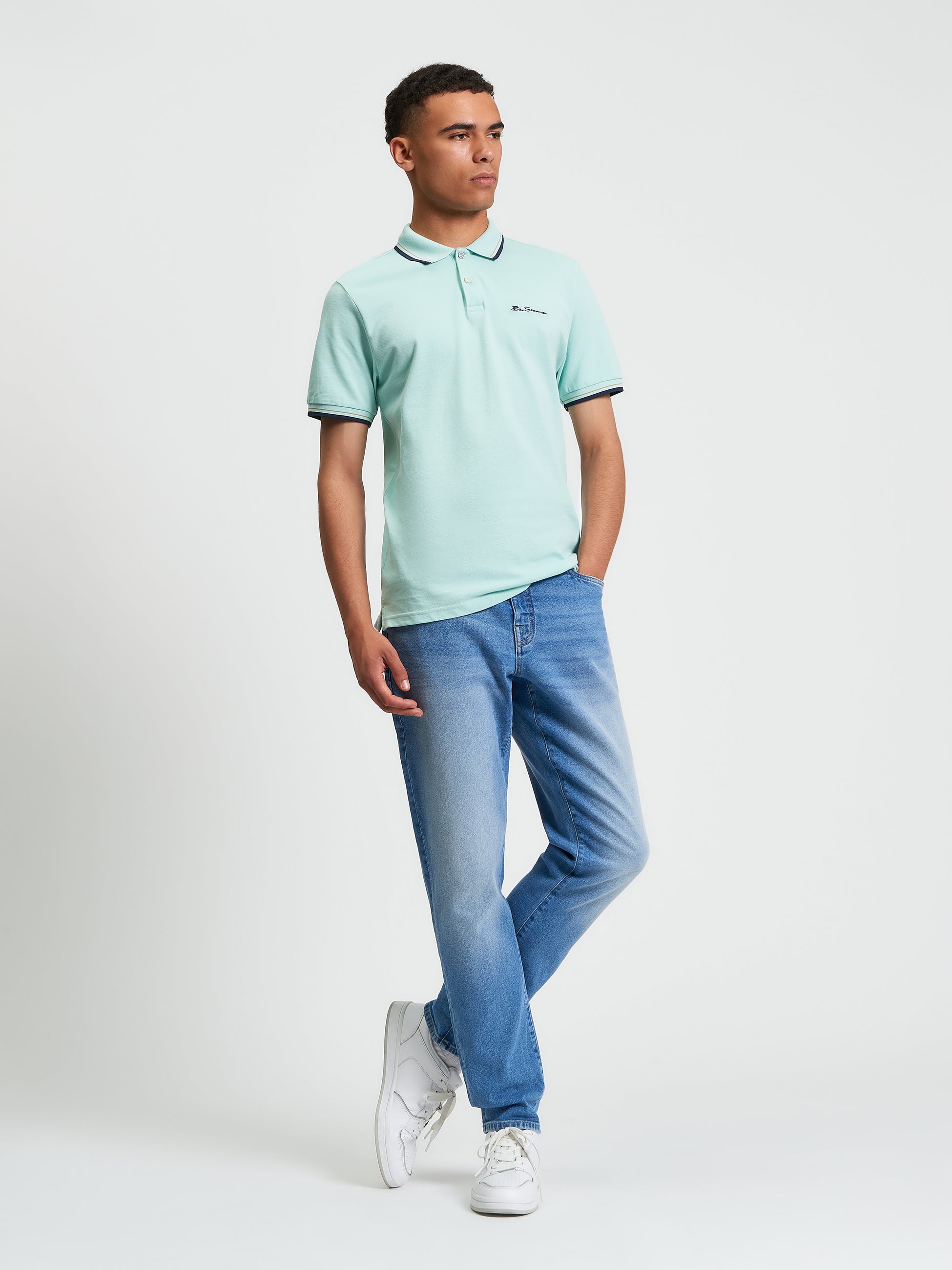 Ben Sherman Signature Pique Polo - Minty Blue