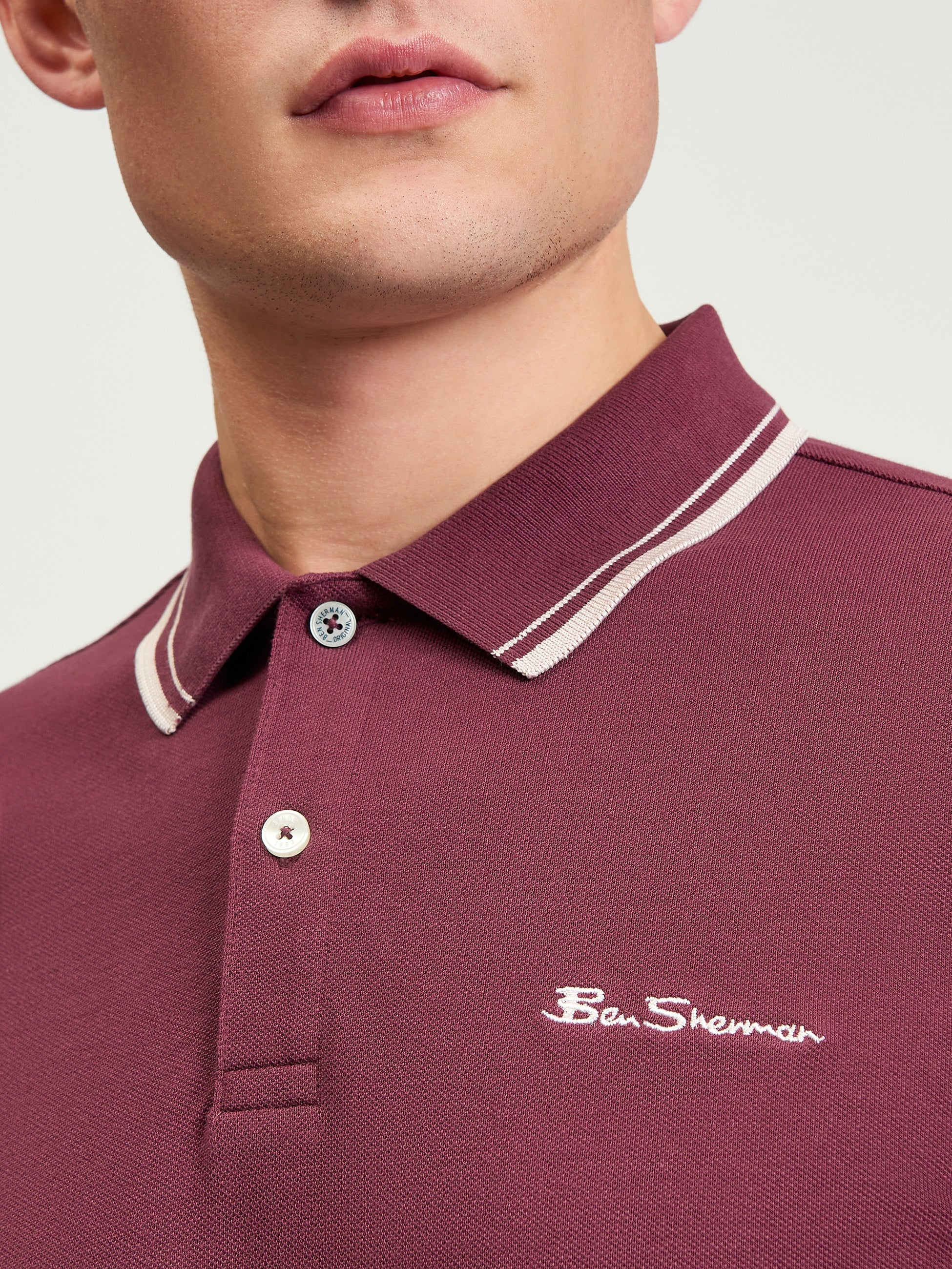 Ben Sherman Signature Pique Polo - Aubergine