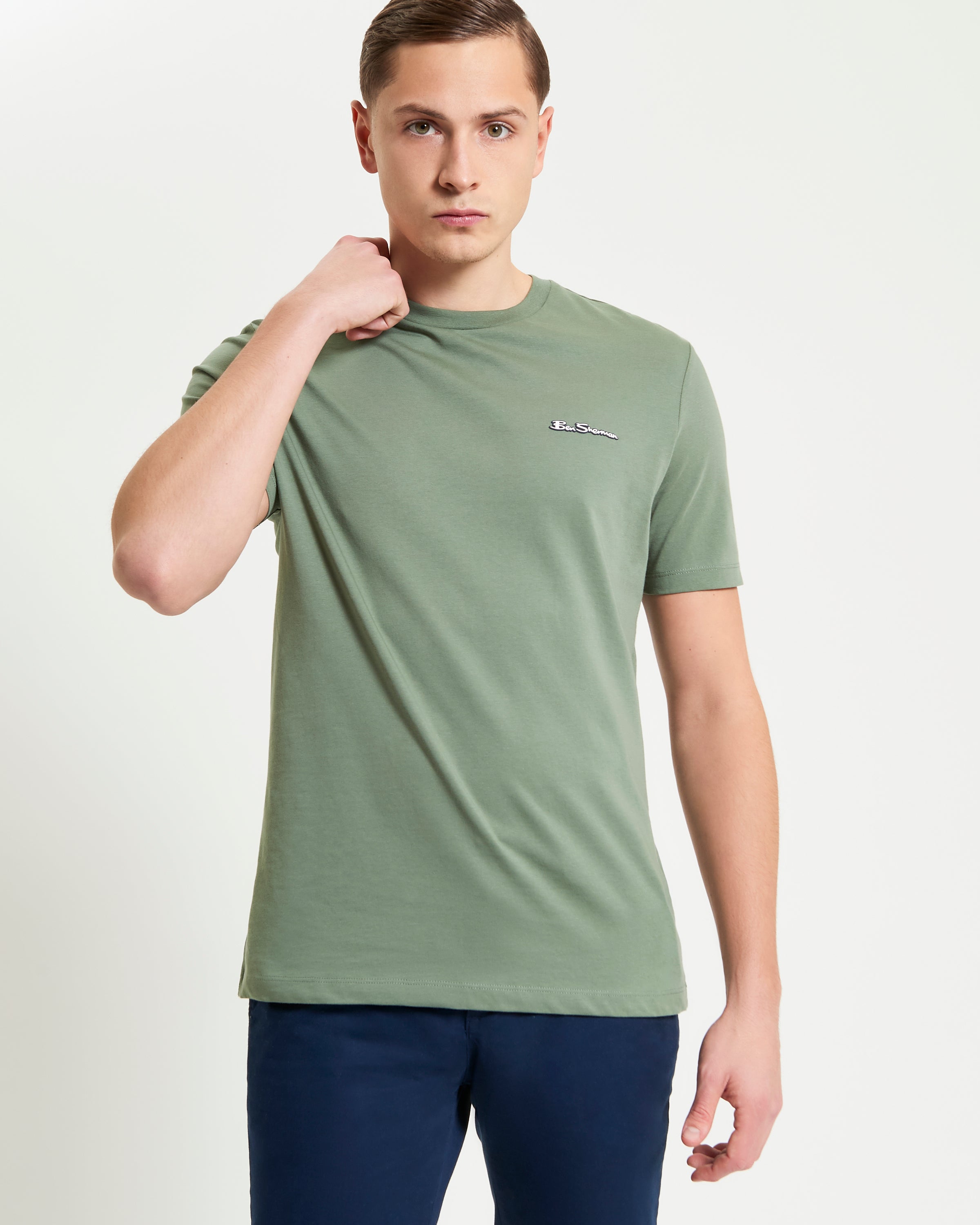 Ben Sherman Embossed Signature Logo Tee - Pale Khaki