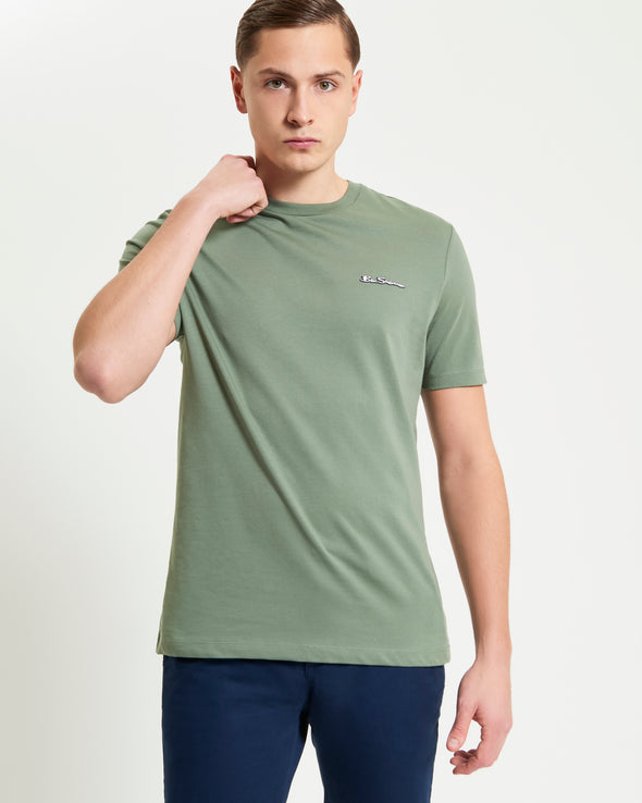 Ben Sherman Embossed Signature Logo Tee - Pale Khaki