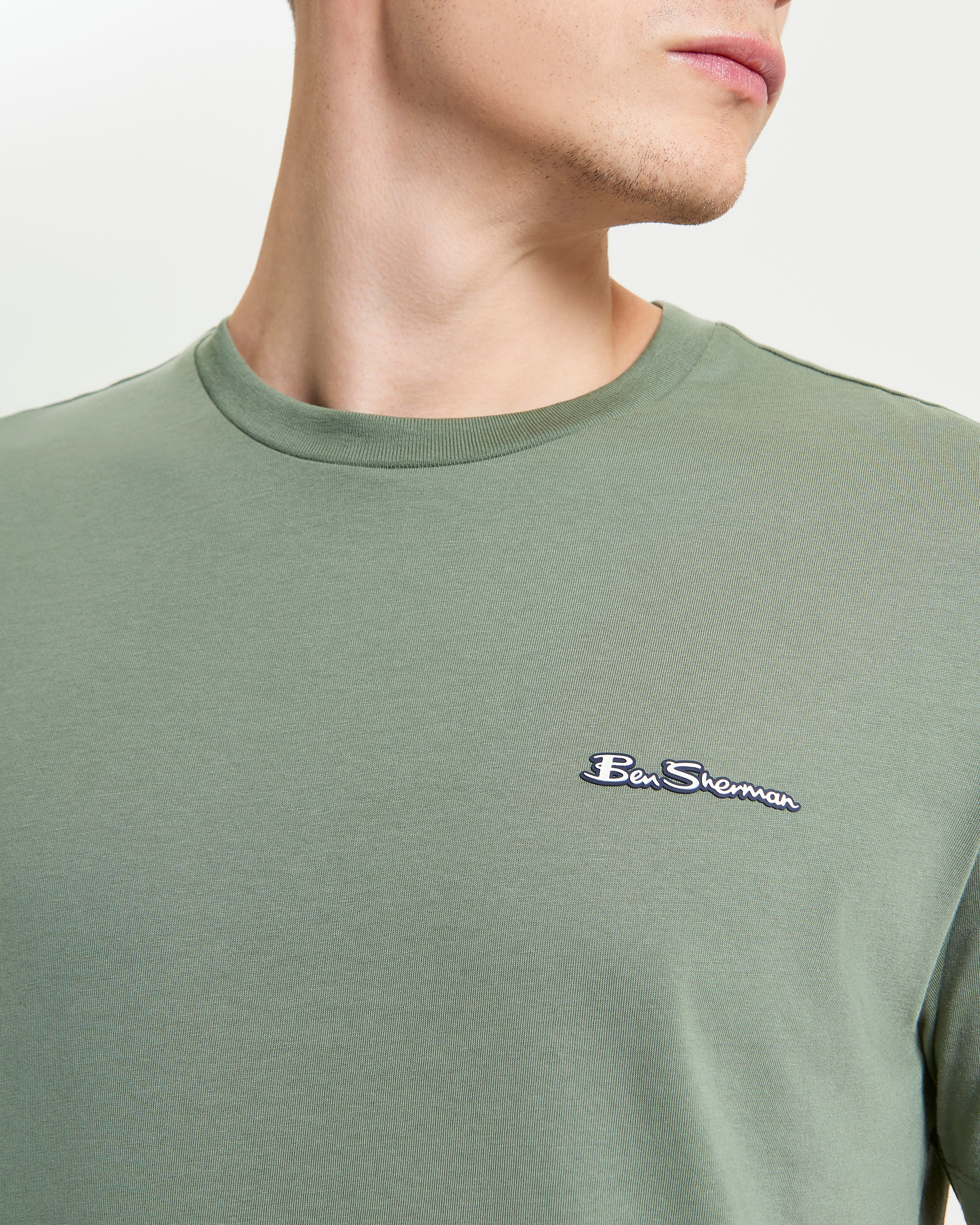Ben Sherman Embossed Signature Logo Tee - Pale Khaki