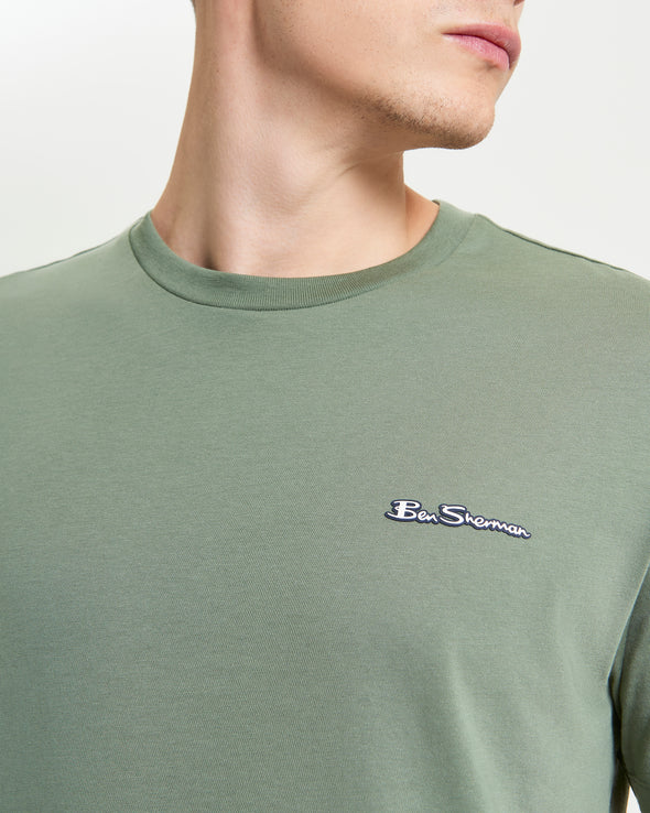 Ben Sherman Embossed Signature Logo Tee - Pale Khaki