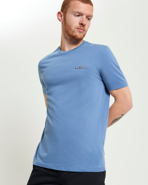 Ben Sherman Embossed Signature Logo Tee - Pale Blue