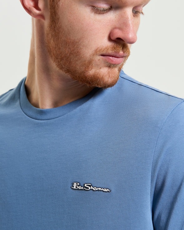 Ben Sherman Embossed Signature Logo Tee - Pale Blue