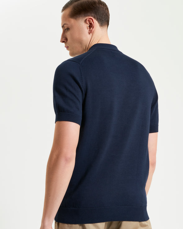 Ben Sherman Signature Knitted Polo - Dark Navy