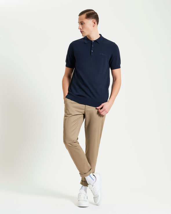 Ben Sherman Signature Knitted Polo - Dark Navy