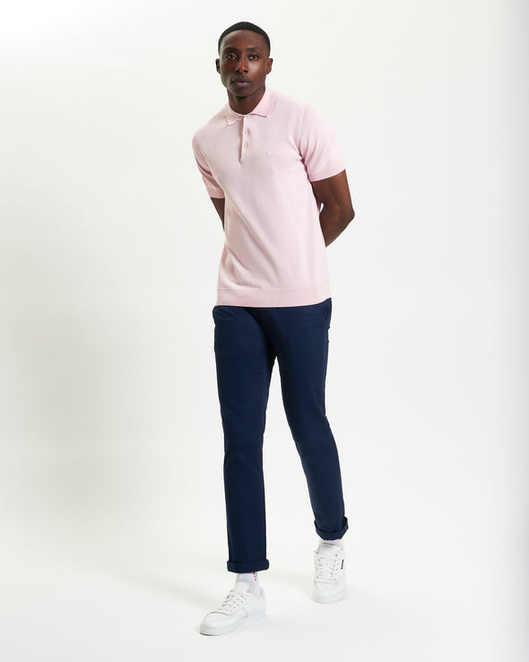 Ben Sherman Signature Knitted Polo - Blush Pink