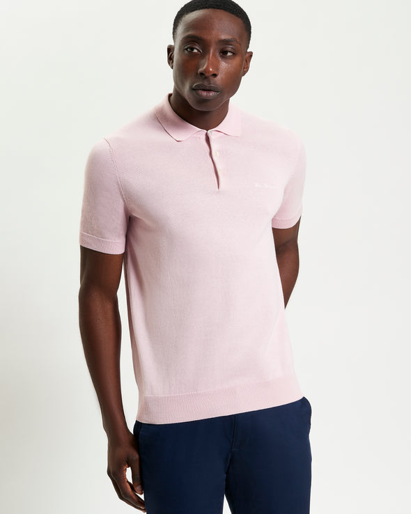 Ben Sherman Signature Knitted Polo - Blush Pink