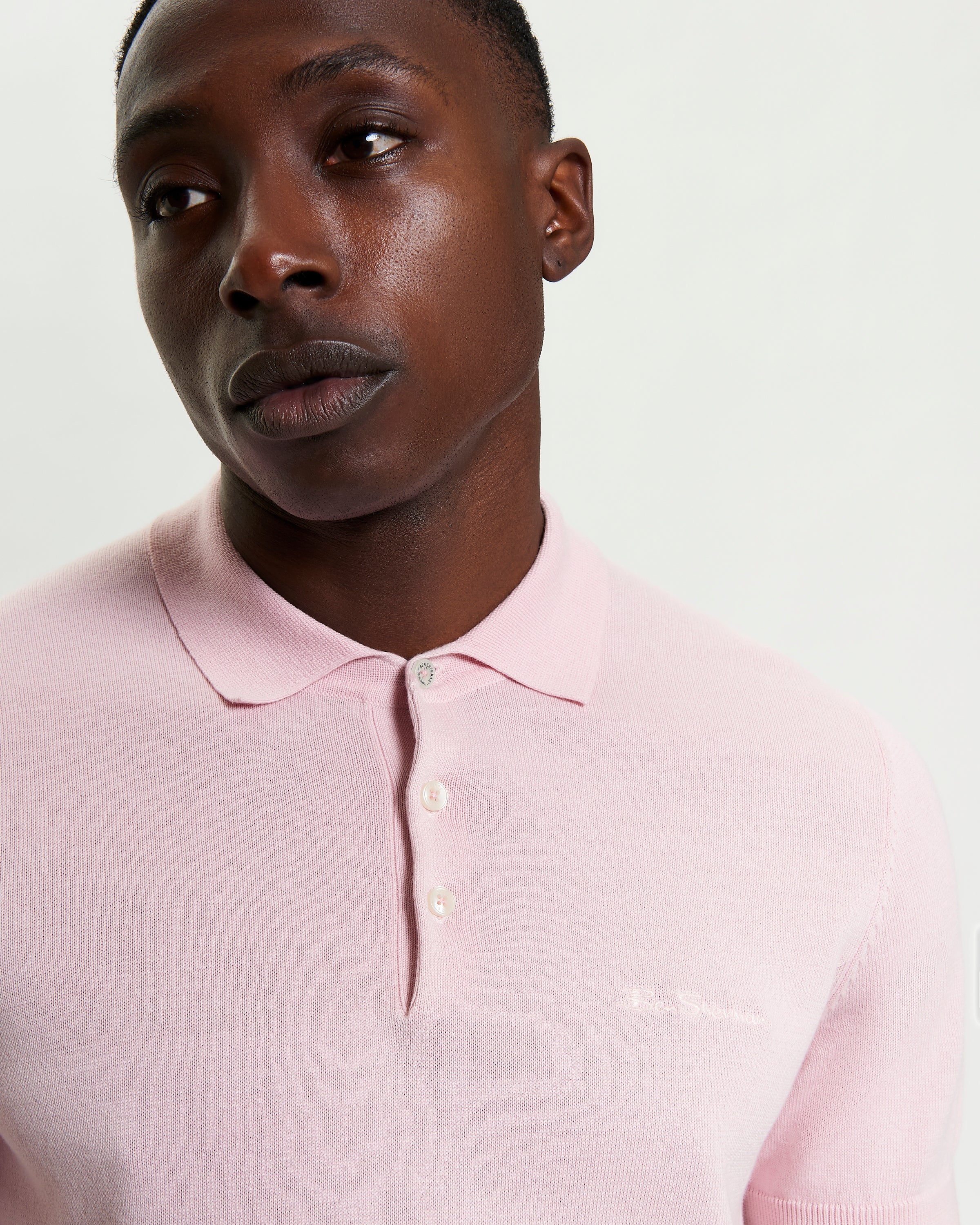 Ben Sherman Signature Knitted Polo - Blush Pink