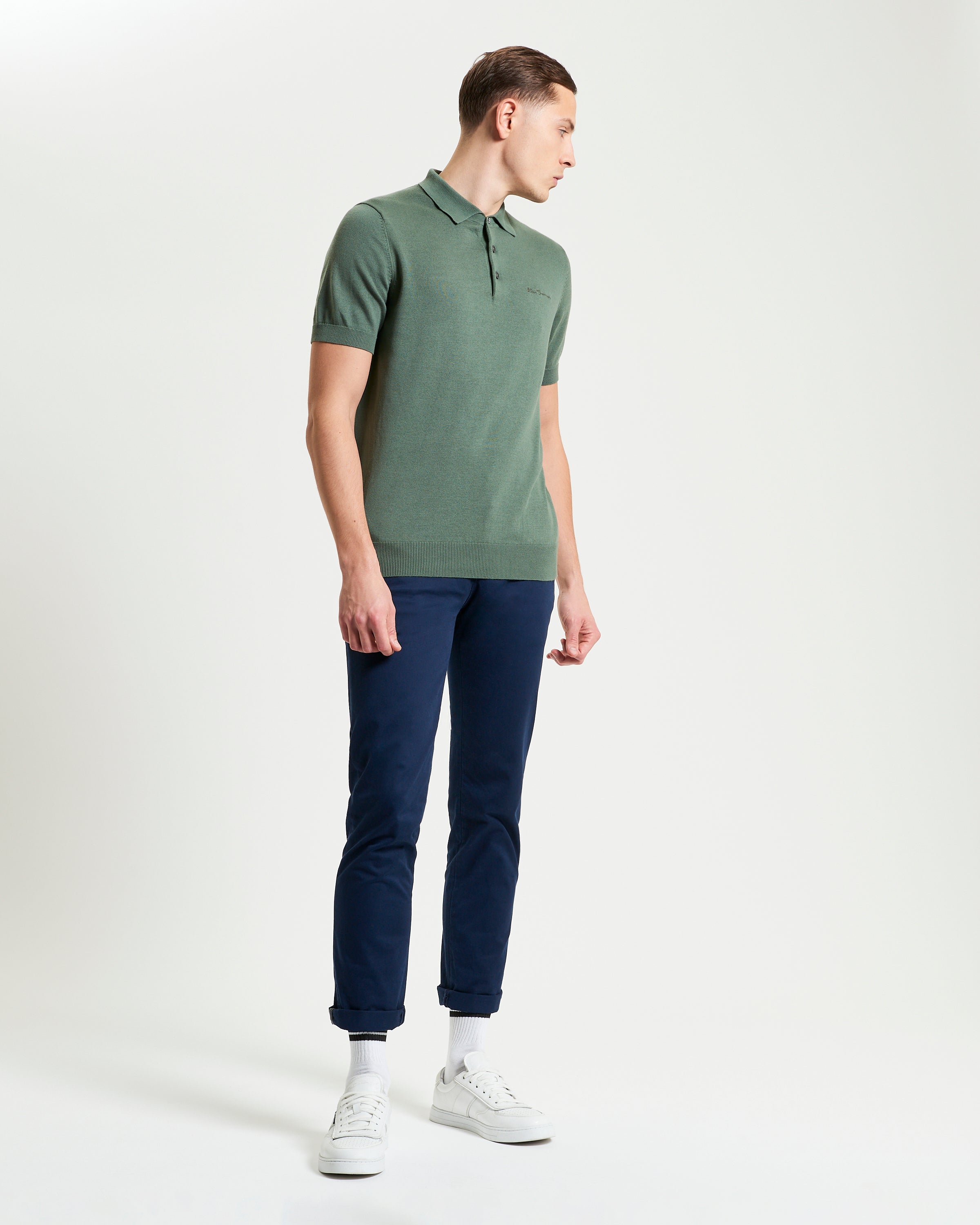 Ben Sherman Signature Knitted Polo - Olive