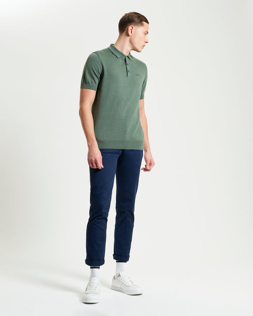 Ben Sherman Signature Knitted Polo - Olive