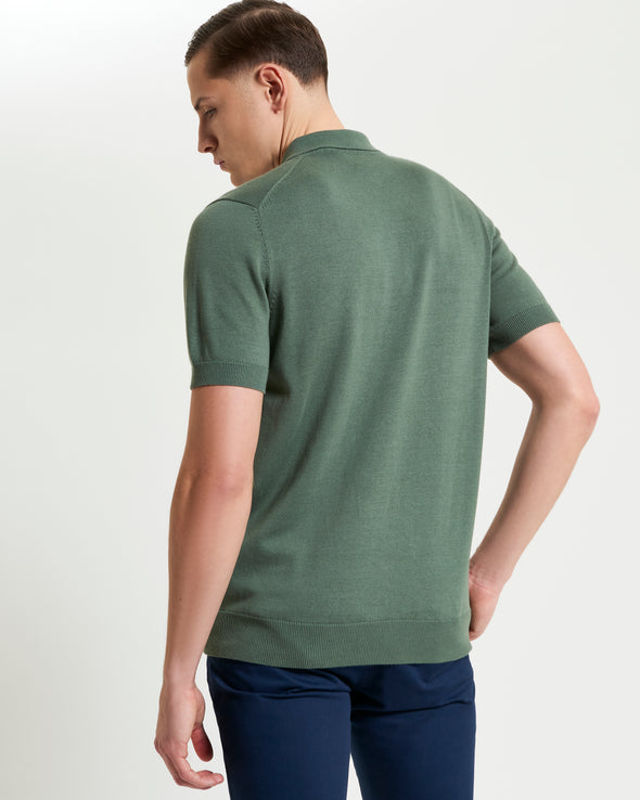 Ben Sherman Signature Knitted Polo - Olive