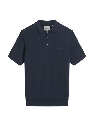 Ben Sherman Signature Knitted Polo - Dark Navy