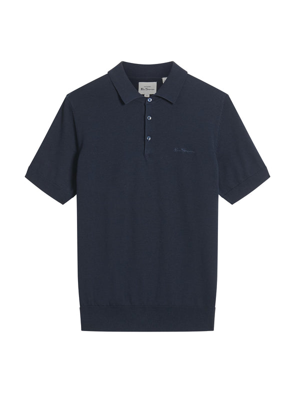 Ben Sherman Signature Knitted Polo - Dark Navy