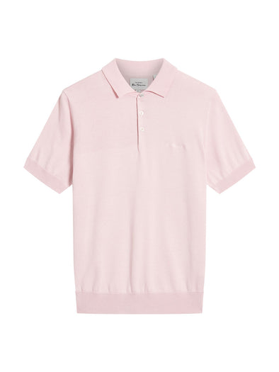 Ben Sherman Signature Knitted Polo - Blush Pink