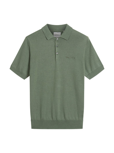 Ben Sherman Signature Knitted Polo - Olive
