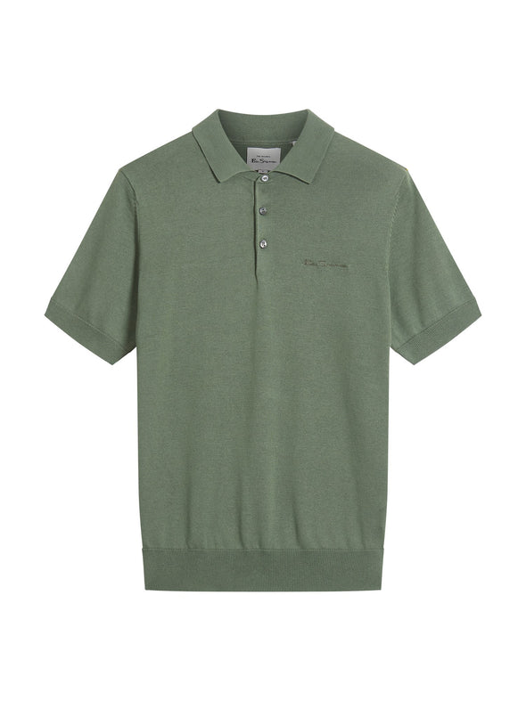 Ben Sherman Signature Knitted Polo - Olive