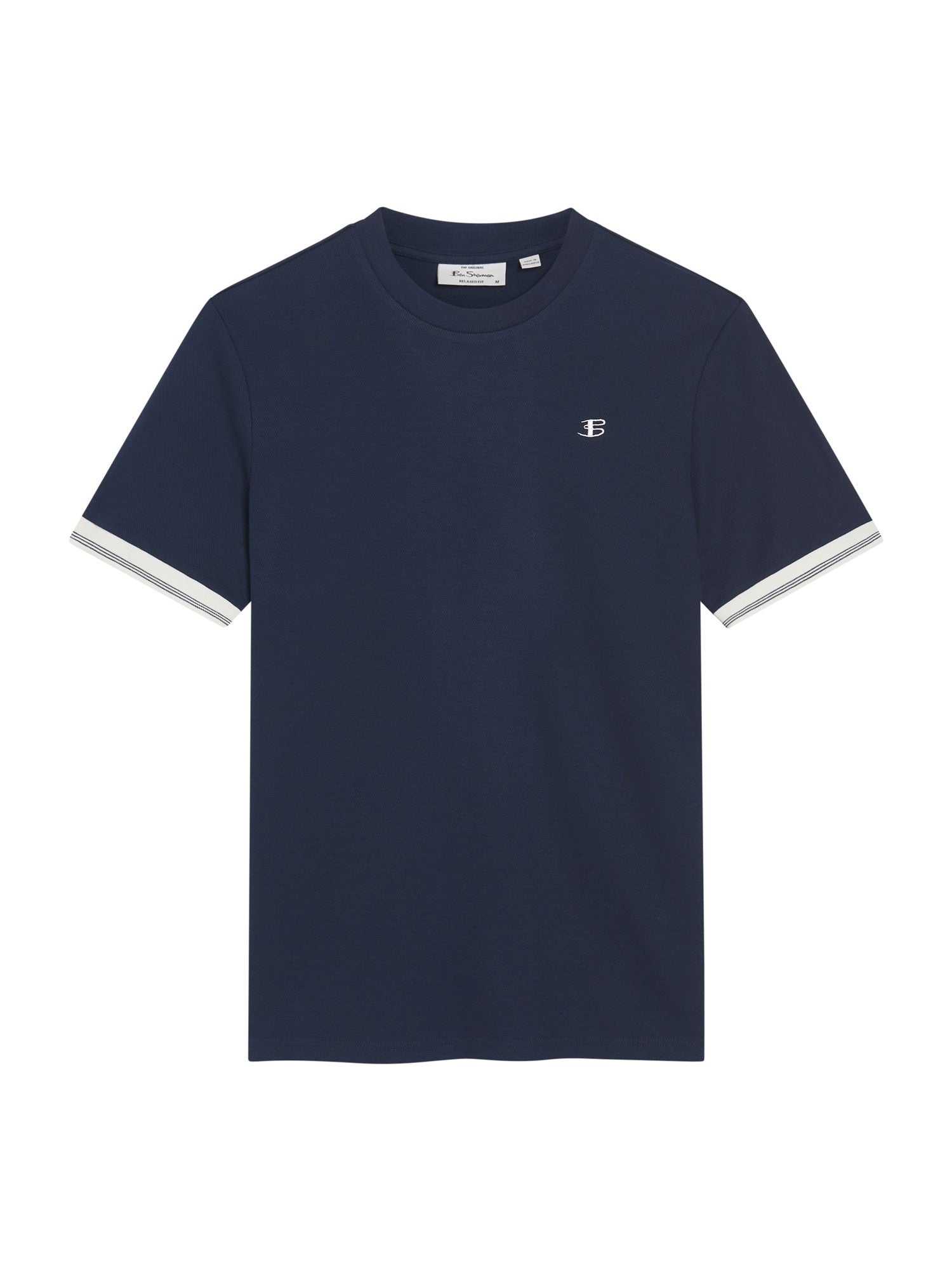 Ben Sherman Textured Tipped Tee - Dark Navy