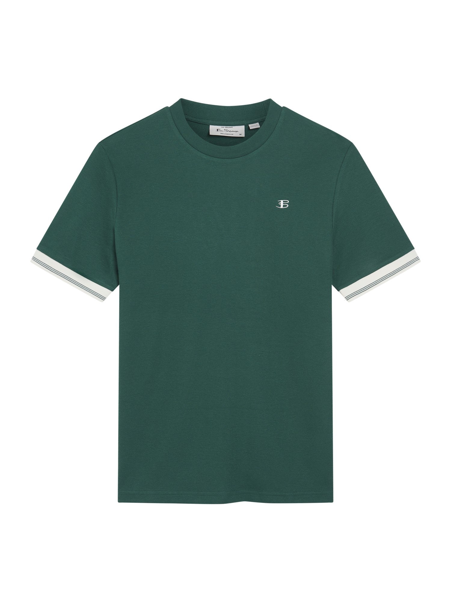 Ben Sherman Textured Tipped Tee - Dark Green